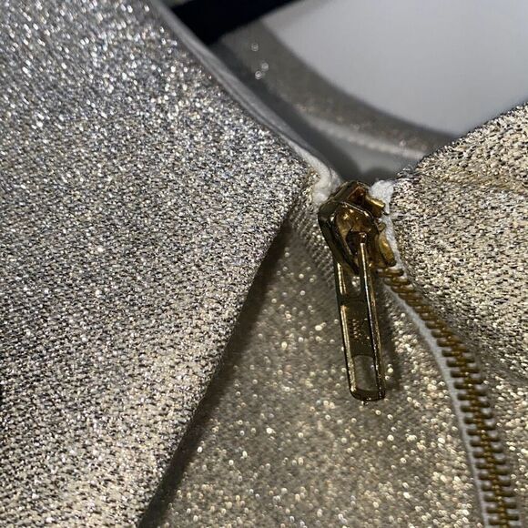 TopShop UK One Shoulder Metallic Sparkle MIDI Dress Cocktail Occasion Party Ivor - Picture 9 of 14